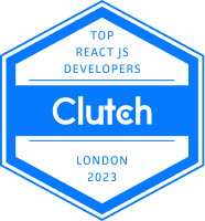 Clutch top react JS DEVELOPERS london 2023 logo